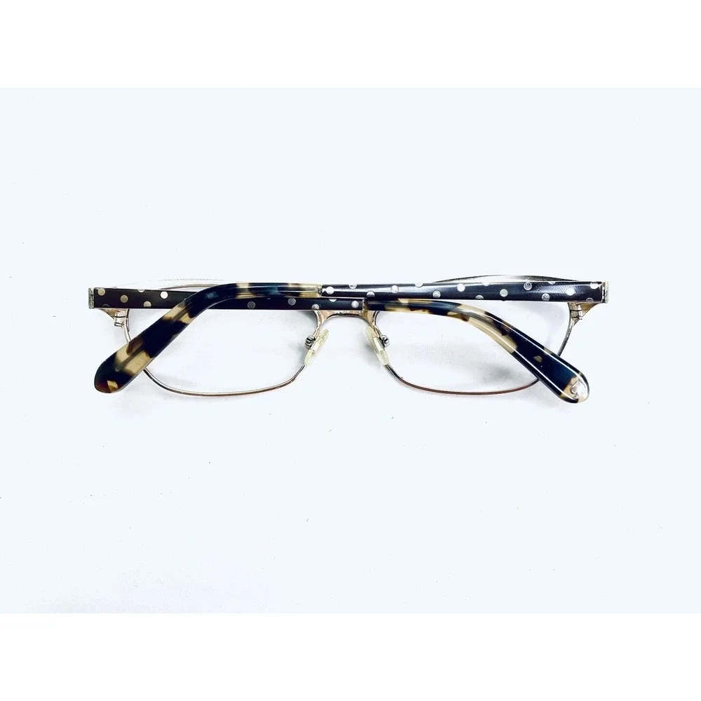 Kate Spade Brown & Gold Cat Eye Polka Dot Temple Glasses Leticia 52 16 135